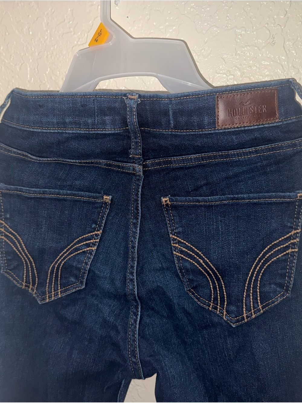 Hollister Women's Navy Skinny Jeans with Contrast Stitching